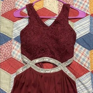 Burgundy prom dress